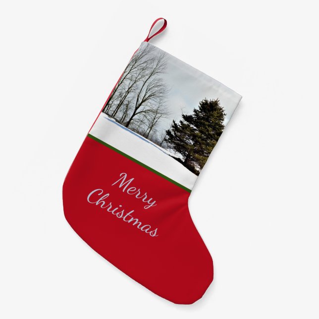 Meia De Natal Pequena Árvore verde-inverno (Frente (Pendurada))