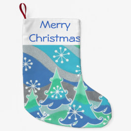 Meia De Natal Pequena Árvores de inverno - Boas estocadas de Natal