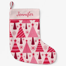 Árvores de Natal Rosa e Vermelho Minimalistas Pers
