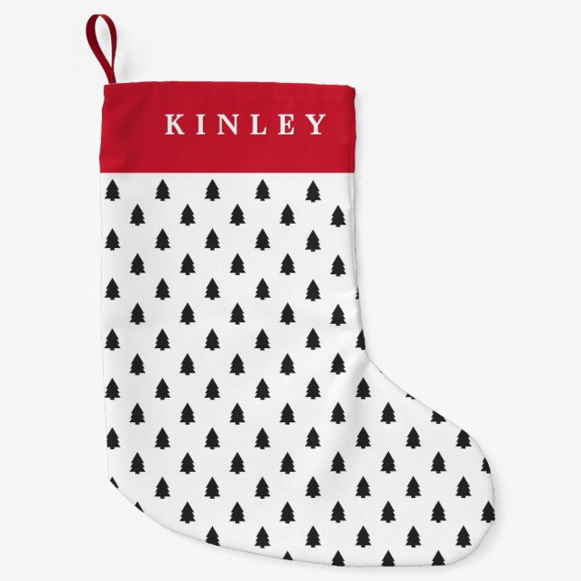 Meia De Natal Pequena Árvores minúsculas personalizadas (Frente)