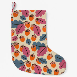 Meia De Natal Pequena Autumn Oak: Leaves e Acorns Pattern