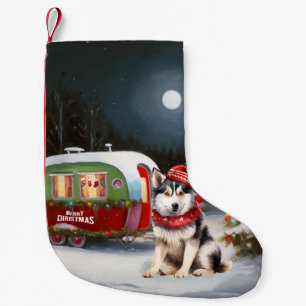 Meia De Natal Pequena Aventura de Natal da Caravana Siberian Husky de In