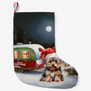 Meia De Natal Pequena Aventura de Natal de Caravana de Yorkshire Terrier