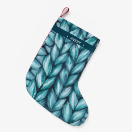 Meia De Natal Pequena Azul de Cores de Água Com Conhecimento Personaliza