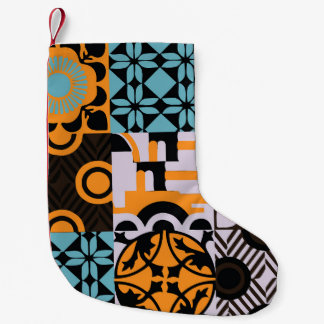 Meia De Natal Pequena Azulejos de vindima: detalhes decorativos complexo