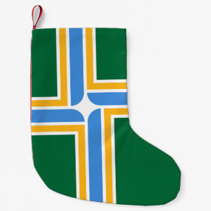 Meia De Natal Pequena Balcões de Natal com Bandeira de Portland