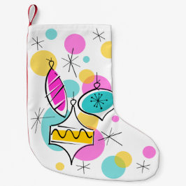 Meia De Natal Pequena Baleeiras da Árvore Retro estocando vermelho