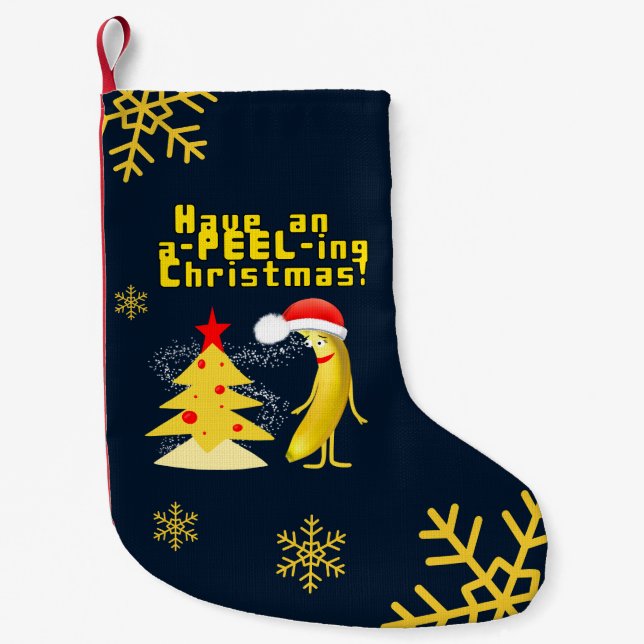 Meia De Natal Pequena banana de Natal (Frente)