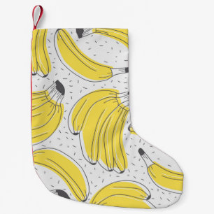 Meia De Natal Pequena Bananas frescas de fundo desenhado à mão. Doodle