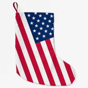 Meia De Natal Pequena Bandeira Americana Patriótica Bandeira de Natal