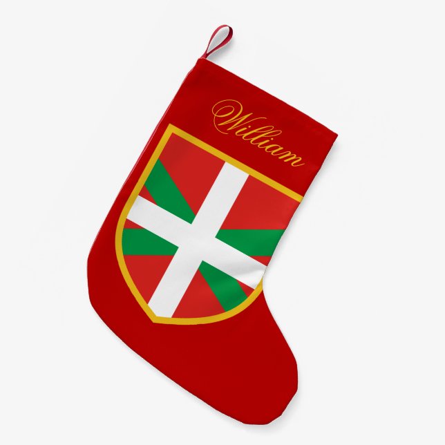 Meia De Natal Pequena Bandeira Basque (Frente (Pendurada))