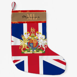 Meia De Natal Pequena Bandeira britânica, Reino Unido, monograma, bandei