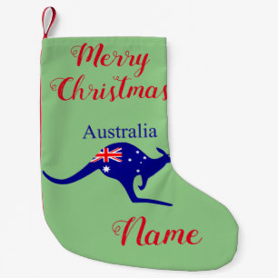 Meia De Natal Pequena Bandeira da Austrália Canguru Thunder_Cove