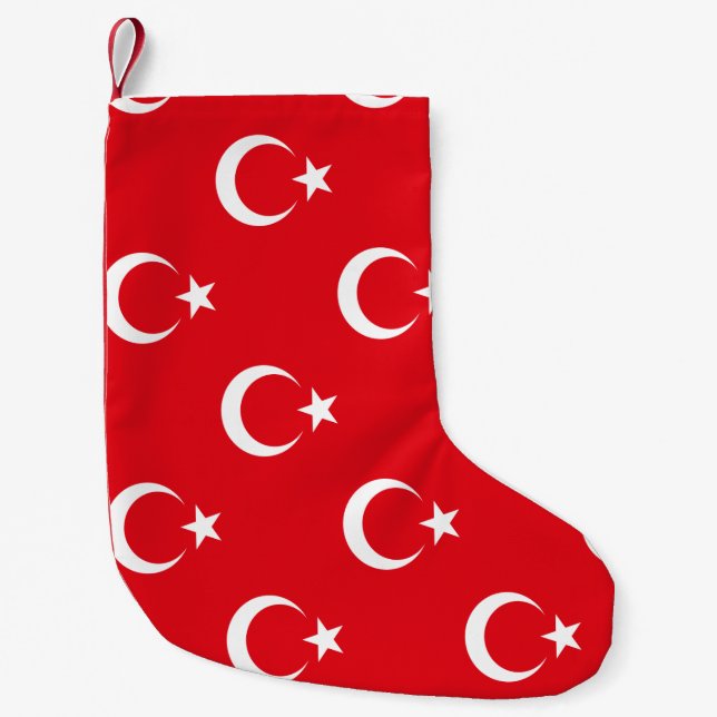 Meia De Natal Pequena Bandeira da Turquia (Frente)