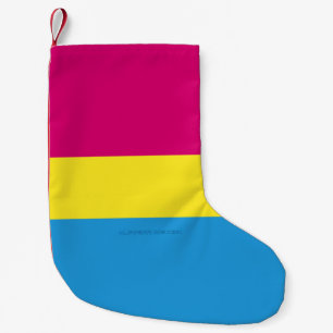 Meia De Natal Pequena bandeira do orgulho pansexual SlipperyJoe rosa âmb