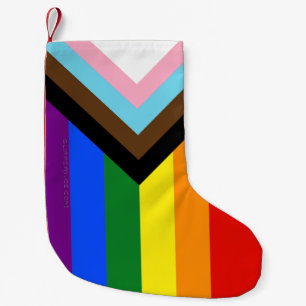 Meia De Natal Pequena Bandeira do Orgulho Progressivo de SlipperyJoe sei