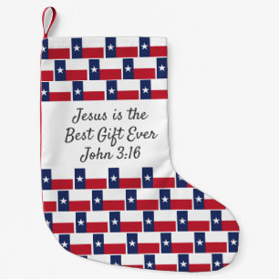 MEIA DE NATAL PEQUENA BANDEIRA DO TEXAS PERSONALIZADA TEXANO