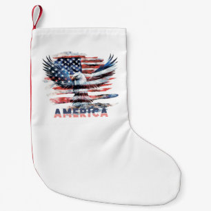 Meia De Natal Pequena Bandeira dos Estados Unidos. América