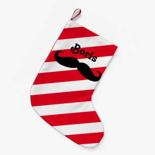 Meia De Natal Pequena Barbershop Red White Compra Poli Mustache Barbers