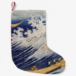 Meia De Natal Pequena Barcos de Pesca do Oceano Hokusai Ondas