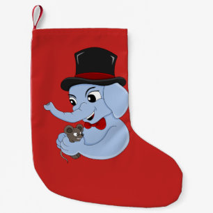 Meia De Natal Pequena Barramento de natal de um garoto elefante bonito