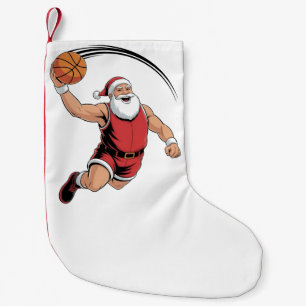 Meia De Natal Pequena Basquete de Natal Jogando Papai Noel Esporte