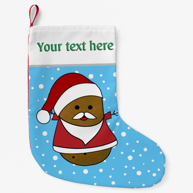 Meia De Natal Pequena Batata Personalizada Feliz Natal (Frente)