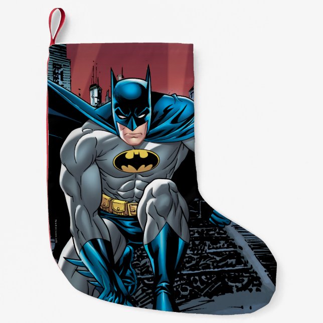 Meia De Natal Pequena Batman Crouches 2 (Frente)