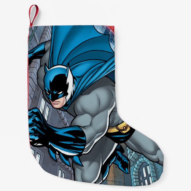 Meia De Natal Pequena Batman Leaps - Braço para frente (Frente)