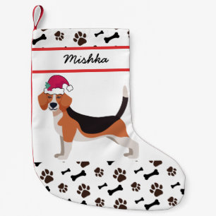 Meia De Natal Pequena Beagle Dog Natal Com Nome Personalizado De Cão