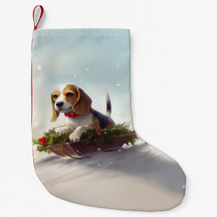 Meia De Natal Pequena Beagle Natal neve inverno
