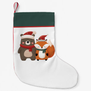 Meia De Natal Pequena Bear e Raposa Cubra de Natal/Inverno