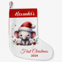 Bebê primeiro elefante bonitinho de Natal personal