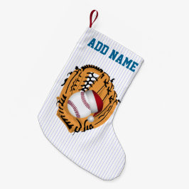 Meia De Natal Pequena Beisebol de Natal Mitt e Ball