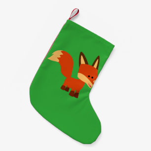 Meia De Natal Pequena Bela Cartoon de Astute Fox Christmas Stox