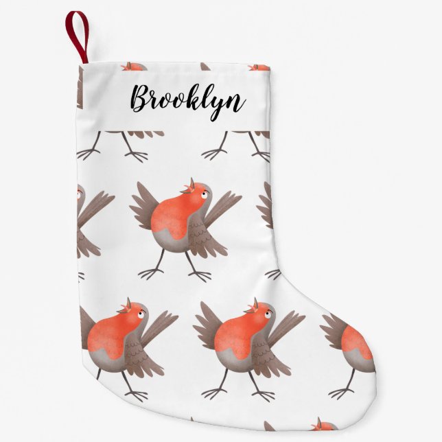 Meia De Natal Pequena Bela fotografia de pássaro latino (Frente)