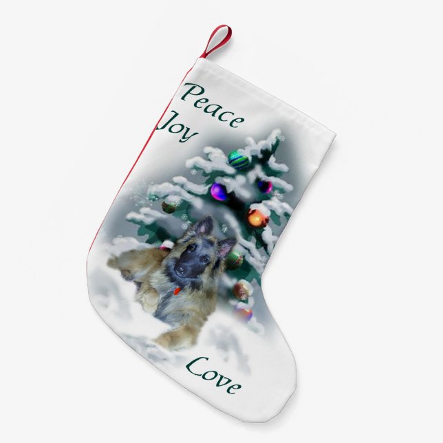 Meia De Natal Pequena Belga Tervuren Natal (Frente (Pendurada))