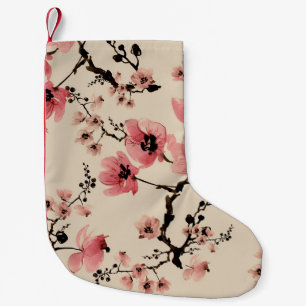 Meia De Natal Pequena Belo impressão de flores aquáticas. Rua