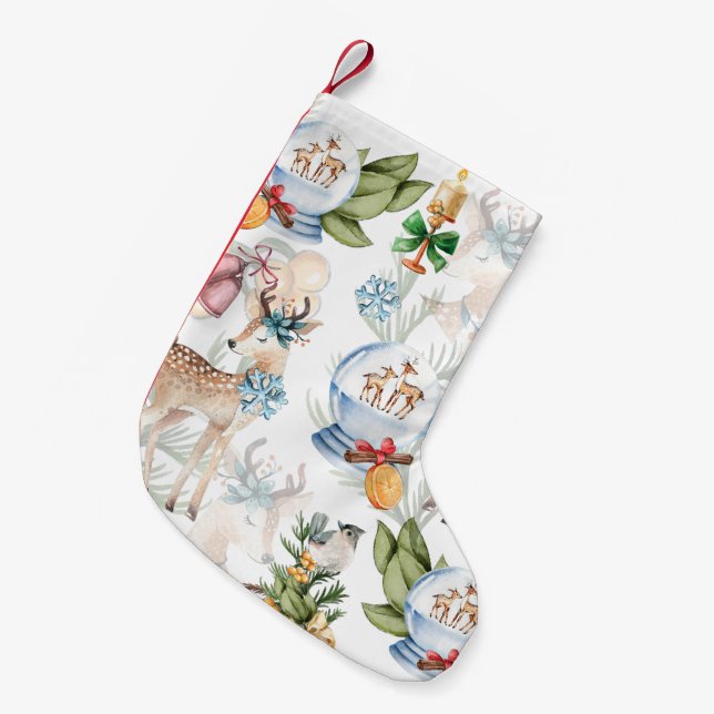 Meia De Natal Pequena Belo Natal De Vedura (Frente (Pendurada))