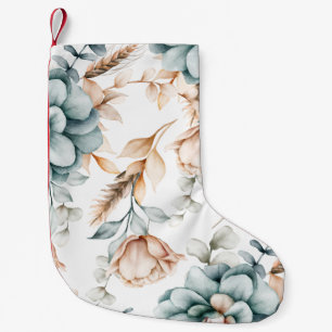 Meia De Natal Pequena Belo padrão floral sem costura com vinheta