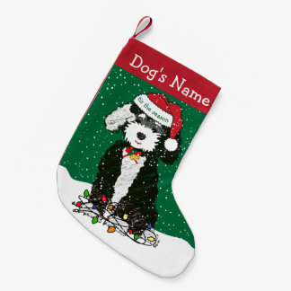 Meia De Natal Pequena Bernedoodle Malvado Personalizado