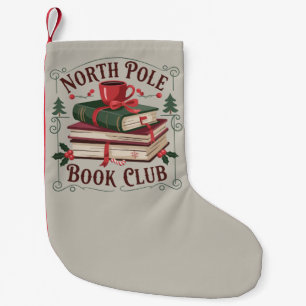 Meia De Natal Pequena Bibliotecário do Clube do Livro do Polo Norte Apai