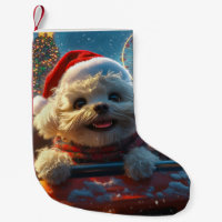 Bichon Frise Cog Roller Porta copos Natal