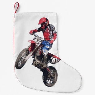 Meia De Natal Pequena Bicicleta vermelha da sujeira