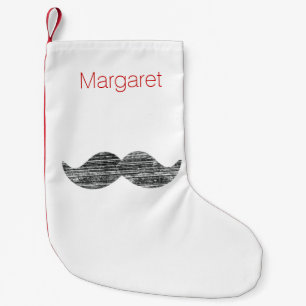 Meia De Natal Pequena Bigode preto
