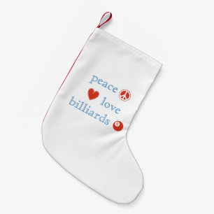 Meia De Natal Pequena Bilhar do amor da paz