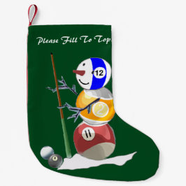 Meia De Natal Pequena Billiards Ball Snowman Natal
