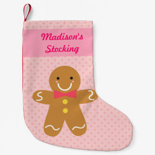 Meia De Natal Pequena Biscoito de Gengibre Feliz Natal para Meninas