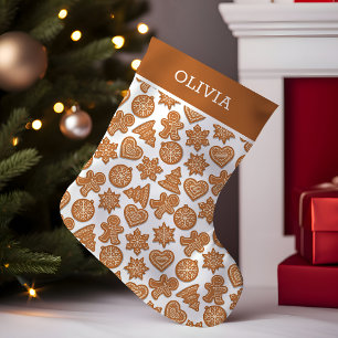 Meia De Natal Pequena Biscoitos de Homem de Gengibre Personalizados Fofo