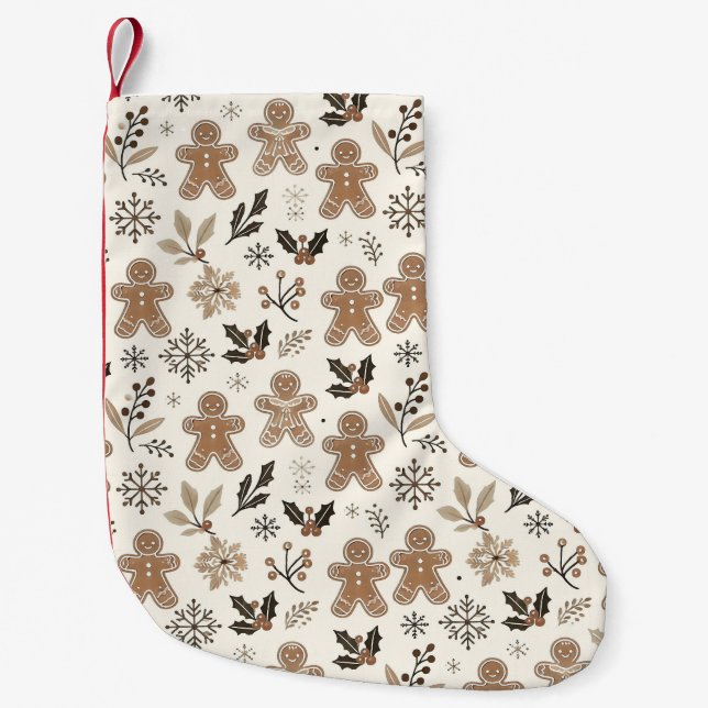 Meia De Natal Pequena Biscoitos de Pão-de-Pão de Natal (Frente)